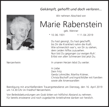 Anzeige von Marie Rabenstein von MGO
