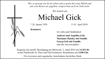 Anzeige von Michael Gick von MGO