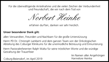 Anzeige von Norbert Heinke von MGO