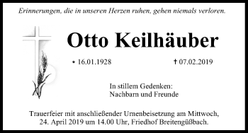 Anzeige von Otto Keilhäuber von MGO