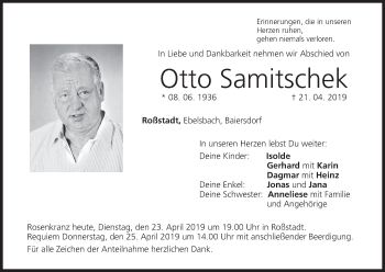 Anzeige von Otto Samitschek von MGO