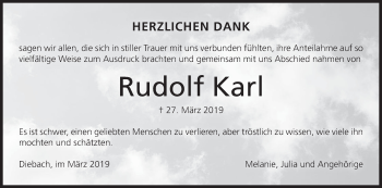 Anzeige von Rudolf Karl von MGO