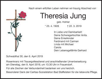 Anzeige von Theresia Jung von MGO