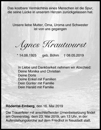 Anzeige von Agnes Krautwurst von MGO