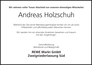 Anzeige von Andreas Holzschuh von MGO