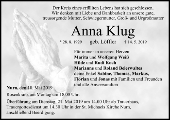 Anzeige von Anna Klug von MGO