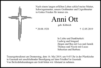 Anzeige von Anni Ott von MGO