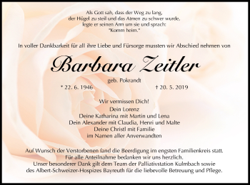 Anzeige von Barbara Zeitler von MGO
