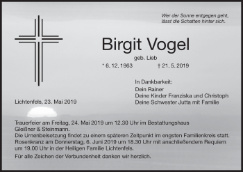 Anzeige von Birgit Vogel von MGO