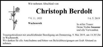 Anzeige von Christoph Berdolt von MGO
