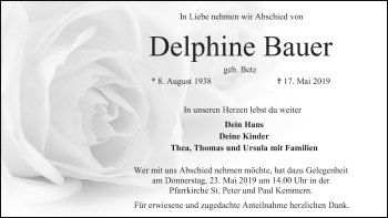 Anzeige von Delphine Bauer von MGO