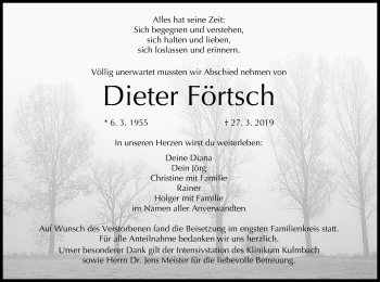 Anzeige von Dieter Förtsch von MGO