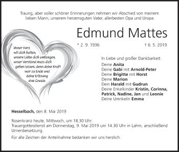 Anzeige von Edmund Mattes von MGO