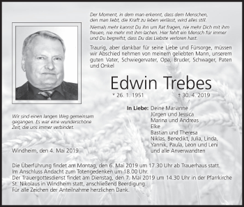 Anzeige von Edwin Trebes von MGO