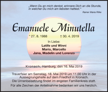 Anzeige von Emanuele Minutella von MGO
