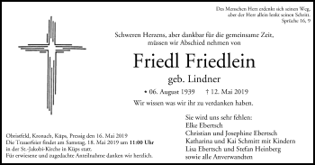 Anzeige von Friedl Friedlein von MGO