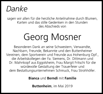 Anzeige von Georg Mosner von MGO
