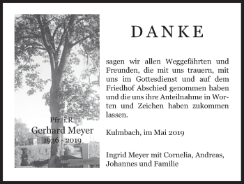 Anzeige von Gerhard Meyer von MGO