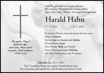 Anzeige von Harald Hahn von MGO