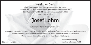 Anzeige von Josef Lohm von MGO
