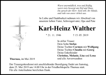 Anzeige von Karl-Heinz Walther von MGO