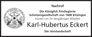 Anzeige von Karl-Hubertus Eckert von MGO