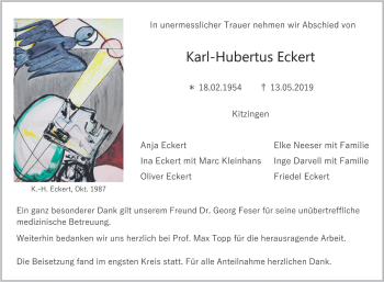Anzeige von Karl-Hubertus Eckert von MGO