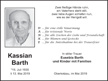 Anzeige von Kassian Barth von MGO
