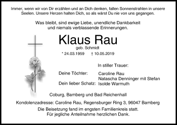 Anzeige von Klaus Rau von MGO