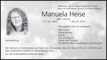 Anzeige von Manuela Heise von MGO