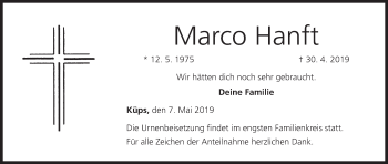 Anzeige von Marco Hanft von MGO