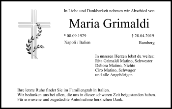 Anzeige von Maria Grimaldi von MGO