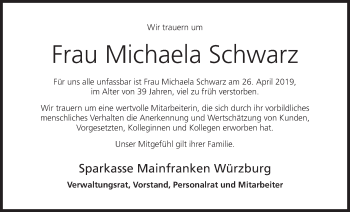 Anzeige von Michaela Schwarz von MGO