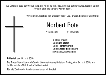 Anzeige von Norbert Bote von MGO