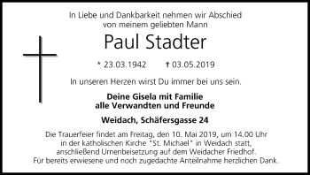 Anzeige von Paul Stadter von MGO