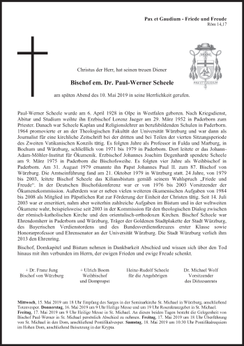 Anzeige von Paul-Werner Scheele von MGO