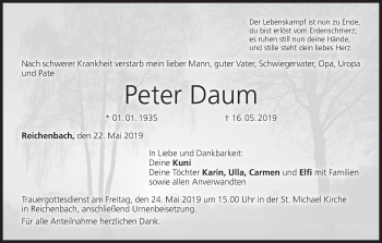 Anzeige von Peter Daum von MGO