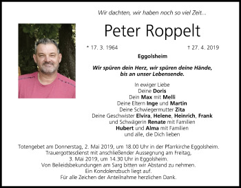 Anzeige von Peter Koppelt von MGO