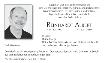 Anzeige von Reinhardt Albert von MGO
