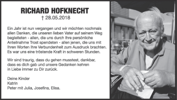 Anzeige von Richard Hofknecht von MGO