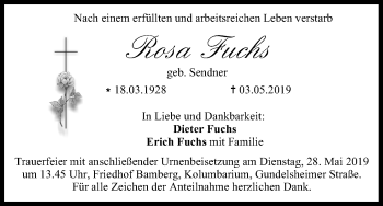 Anzeige von Rosa Fuchs von MGO