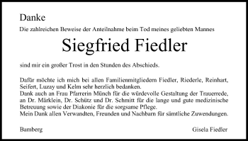 Anzeige von Siegfried Fiedler von MGO