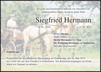 Anzeige von Siegfried Hermann von MGO