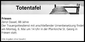 Anzeige von Totentafel vom 04.05.2019 von MGO