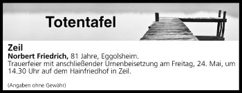 Anzeige von Totentafel vom 22.05.2019 von MGO