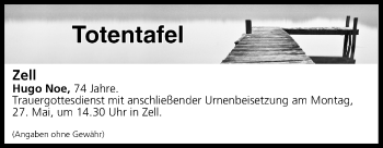 Anzeige von Totentafel vom 25.05.2019 von MGO