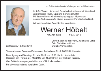 Anzeige von Werner Höbelt von MGO