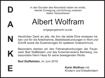 Anzeige von Albert Wolfram von MGO
