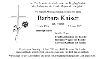 Anzeige von Barbara Kaiser von MGO