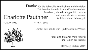 Anzeige von Charlotte Pauthner von MGO